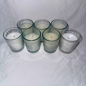 Set of 7 White Votive Candles